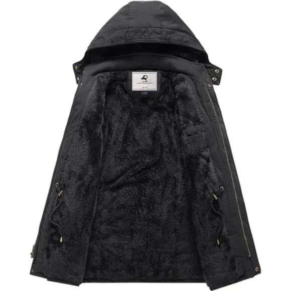 NEW MEN'S Winter Coat Warm Thicken Dark Grey - Picture 2 of 7